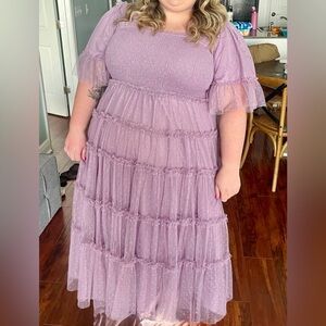 Jessakae Lavender Senna tulle Ruffle Dress 3x